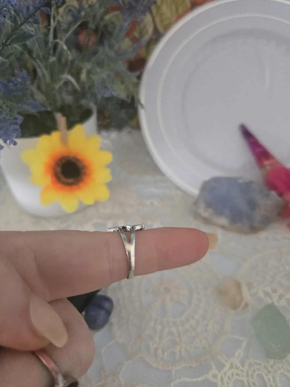 4/$15 Vintage Silver Tone Openwork Butterfly Ring Nature Inspired Size 6.5